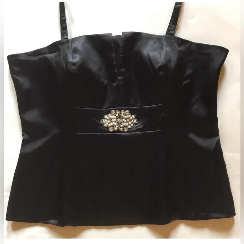 Venus Elegant Black Satin Corset Top size 14 (NWOT) - Picture 4 of 12